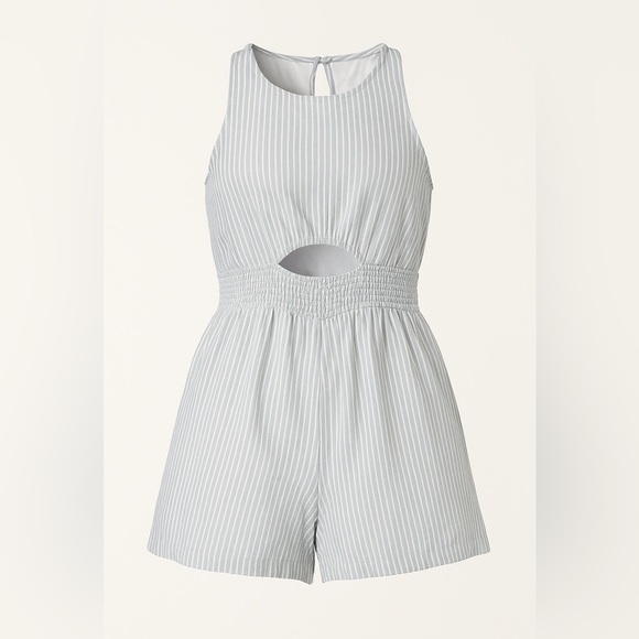 abercrombie kids Other - Abercrombie Kids Blue & White Striped Romper Girls Size 11/12